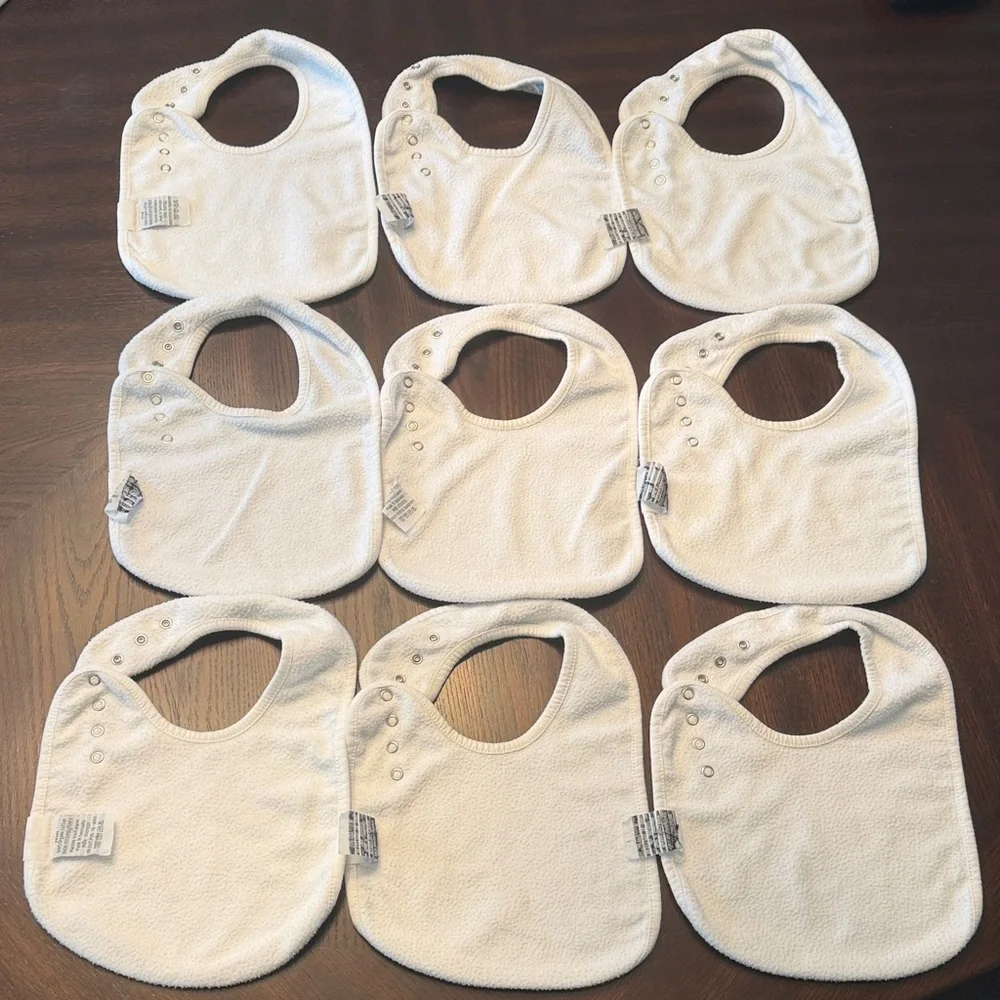 9 Pc Organic Cotton Baby Bib Bundle | KiddyStar | Neutral Set